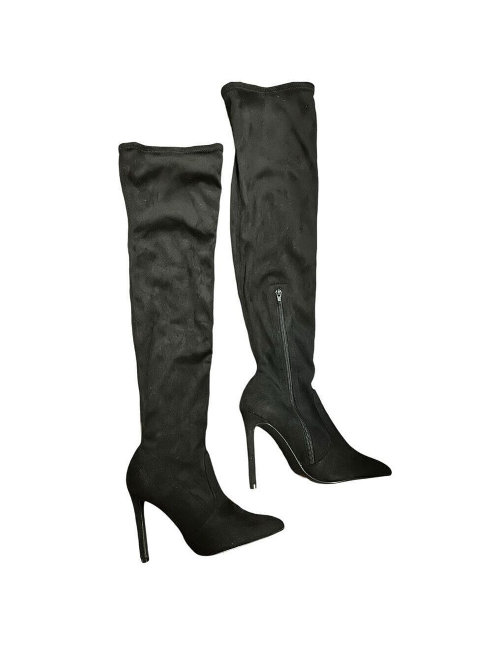 Call It Spring Over The Knee Stretch Shaft Pointed Toe Stiletto Heel Suede Boots
